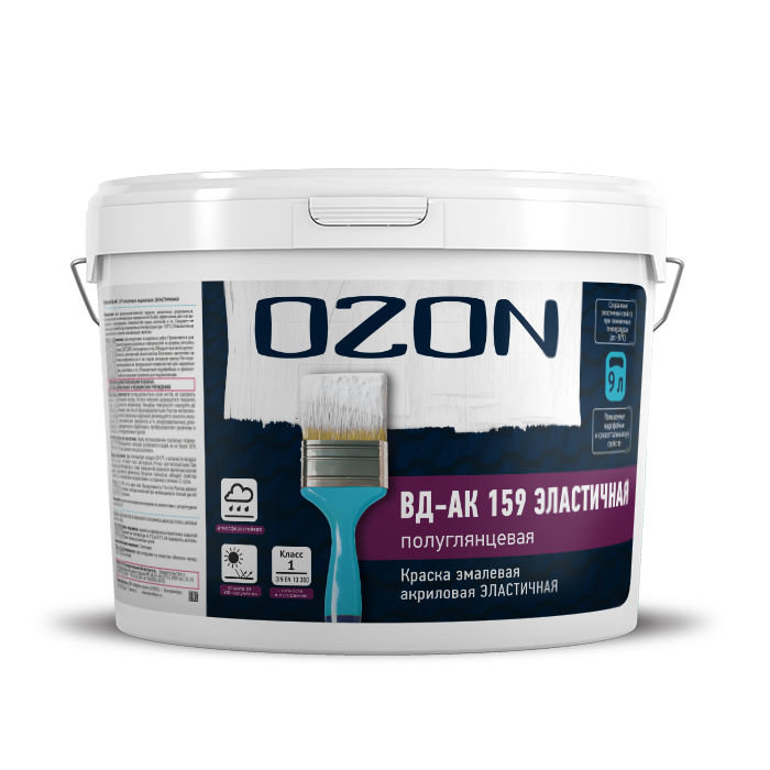 Краска резиновая эластичная OZON ВД-АК-159С-10 С (бесцветная)  обычная